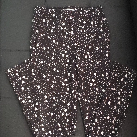 Bethany Mota Star Print Black White Stretch Pants - Picture 1 of 4